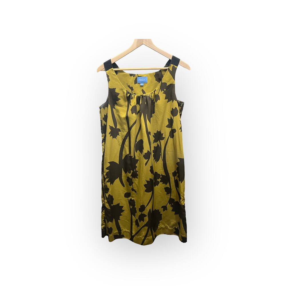 Simply Vera by Vera Wang Women's Sleeveless Green Brown Shift Dress SIZE 12